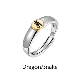 Buddha Gift Tibetan Om Mani Padme Hum Carved Chinese Zodiac Natal Buddha Peace Ring