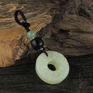 Buddha Gift PiXiu Jade Peace Buckle Abundance Wealth Key Chain