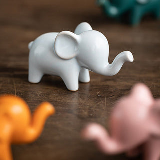 Buddha Gift Small Ceramic Elephant Home Tea Pet Figurine Desk Decoration