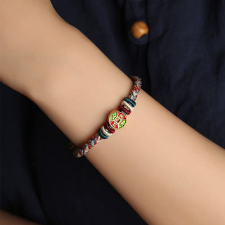 ❗❗❗A Flash Sale- Buddha Gift Colorful Rope Wealth Comes From All Directions Handmade Eight Thread Peace Knot Luck Bracelet
