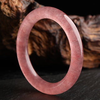 Buddha Gift Natural Strawberry Quartz Love Healing Bracelet Bangle