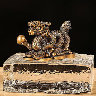 Buddha Gift Feng Shui Dragon Copper Coin Wealth Success Luck Decoration