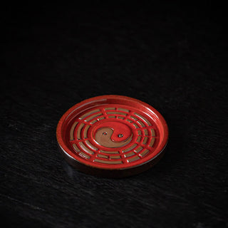 Buddha Gift Small Treasure Bowl Lucky Bag Bagua Tray Healing Ceramic Stick Incense Burner Decoration