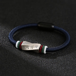 Buddha Gift 999 Sterling Silver Profits Pouring In From All Sides Handmade Blessing String Buckle Bracelet