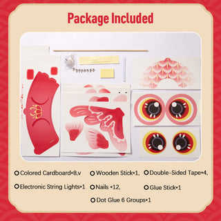 Buddha Gift DIY Fortune Luck Koi Fish Paper Lantern Lamp Mid-Autumn Festival Child Kids Lantern Decoration