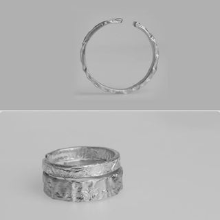 Buddha Gift 925 Sterling Silver Simple Design Blessing Couple Ring