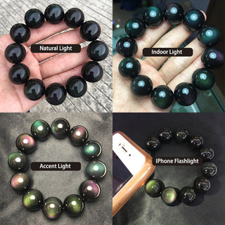 Buddha Gift Natural Green Eye Obsidian Wealth Bracelet