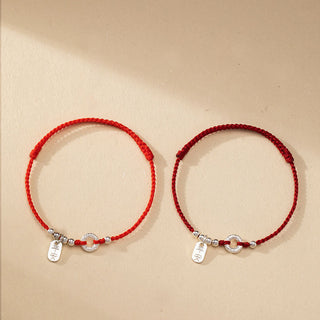Buddha Gift 925 Sterling Silver Auspicious Clouds Peace Buckle Safe And Sound Bracelet Anklet
