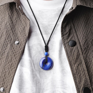 Buddha Gift Lucky Coin Pendant Healing Crystal Gemstone Necklace