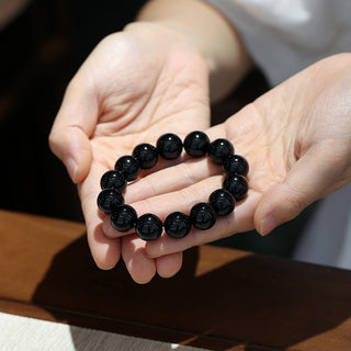 Buddha Gift Natural Black Onyx Fortune Bracelet