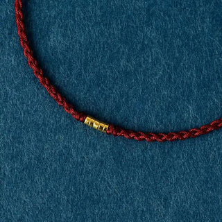 Buddha Gift 925 Sterling Silver Lucky Golden Bead Braided String Bracelet Anklet