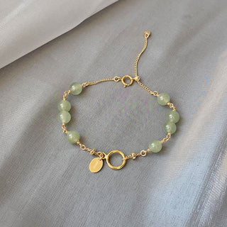 Buddha Gift Unique Natural Hetian Jade 14K Gold filled Luck Beaded Bracelet
