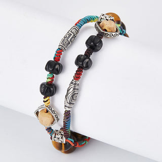 Buddha Gift 925 Sterling Silver Tiger's Eye Bodhi Seed Handmade Courage Bracelet