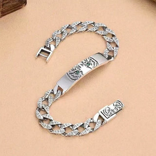 Buddha Gift Tiger Tang Dynasty Flower Design Copper Luck Chain Bracelet