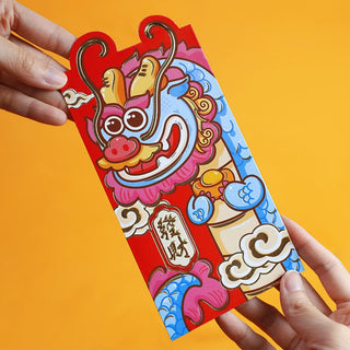 Buddha Gift 6Pcs Chinese Red Envelope Year of the Dragon Lucky Money Envelopes Auspicious Dragon Design 2024 Chinese New Year Dragon Year Envelope