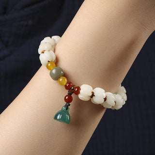 Buddha Gift Natural Bodhi Seed Red Agate Bodhi Calm Harmony Engraved Pumpkin Bead Lotus Bracelet