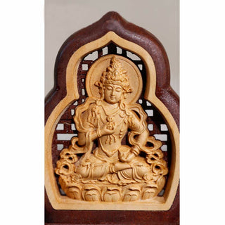 Buddha Gift Vajrasattva Buddha Wood Engraved Compassion Statue Figurine Decoration