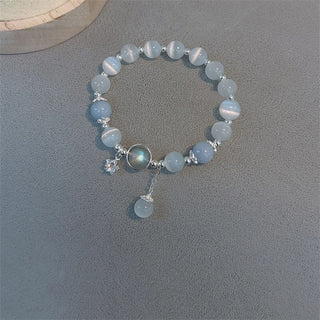 Buddha Gift Cat's Eye Moonstone Butterfly Star Charm Support Bracelet