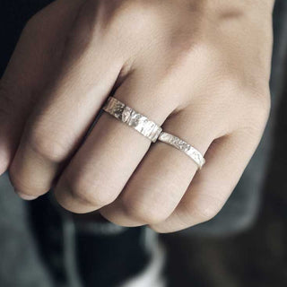 Buddha Gift 925 Sterling Silver Simple Design Blessing Couple Ring
