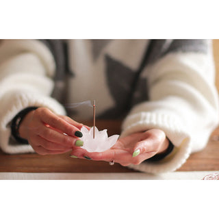 Buddha Gift Mini Lotus Liuli Crystal Healing Meditation Stick Incense Burner