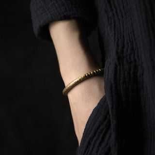 Buddha Gift Simple Design Copper Brass Bead Luck Wealth Bracelet