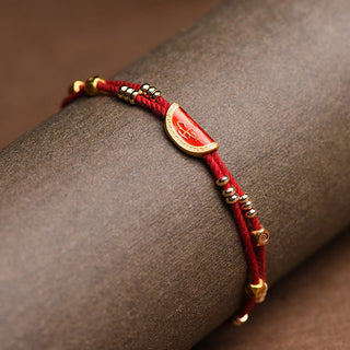 Buddha Gift Handmade Cinnabar Dumplings Design Luck Braided Red Rope Bracelet