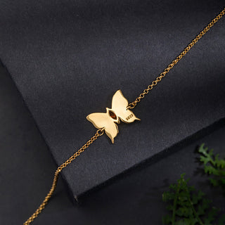Buddha Gift 925 Sterling Silver Butterfly Zircon Love Chain Bracelet