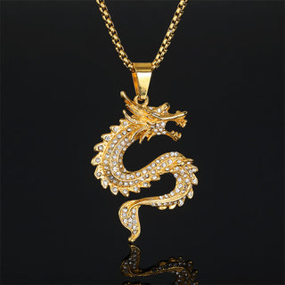 Buddha Gift Chinese Zodiac Dragon Zircon Protection Necklace Pendant