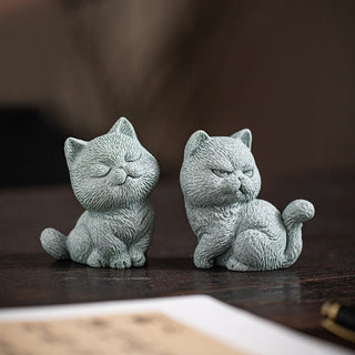 Buddha Gift Small Cat Home Tea Pet Figurine Desk Decoration
