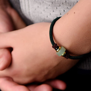 Buddha Gift Tibetan Green Aventurine Luck Braid String Bracelet