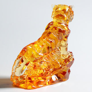 Buddha Gift Handmade Liuli Crystal Tiger Art Piece Protection Home Decoration