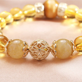 Buddha Gift Citrine Generosity Prosperity Beaded Bracelet