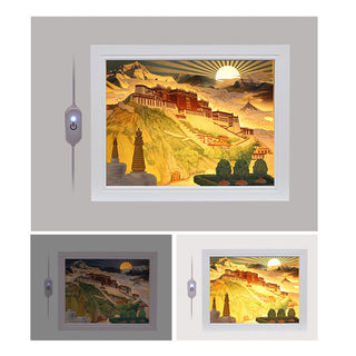 Buddha Gift Tibet Potala Palace Paper LED Carving Lamp Art Night Lights Creative LED Table Lamp