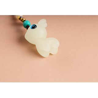 Buddha Gift Mini Cute Deer Glowstone Luminous Lucky Deer Energy Key Chain Phone Car Hanging Decoration