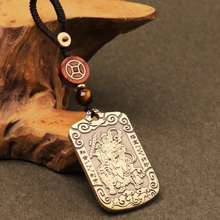Buddha Gift God of Wealth Zhao Gongming Copper Protection Necklace Pendant Key Chain