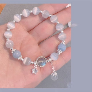 Buddha Gift Cat's Eye Moonstone Butterfly Star Charm Support Bracelet