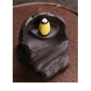 Buddha Gift Halloween Skull Head Purple Clay Healing Incense Burner Decoration