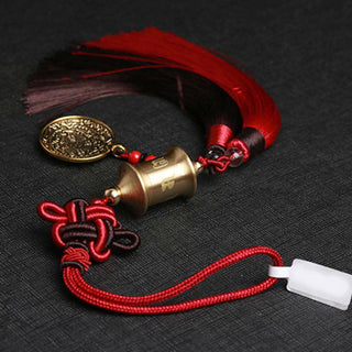 Buddha Gift Tibet Om Mani Padme Hum Prayer Wheel Nine Palace Eight Trigrams Copper Car Hanging Decoration
