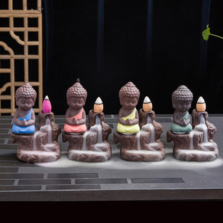 Buddha Gift  Backflow Smoke Fountain Ceramic Blessing Incense Burner Decoration