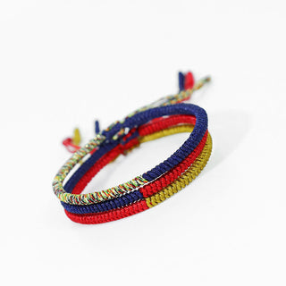 Buddha Gift Tibet Handmade Multicolor King Kong Knot Faith Protection Braided Two-Color String Bracelet