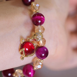 Buddha Gift Red Tiger Eye PiXiu Fox Protection Self Confidence Bracelet