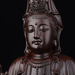 Buddha Gift Avalokitesvara Ebony Lotus Harmony Blessing Home Decoration
