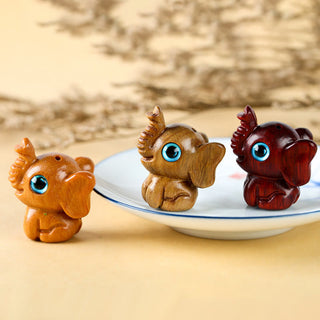 Buddha Gift Sandalwood Small Leaf Red Sandalwood Green Sandalwood Lucky Mini Elephant Carved Protection Decoration