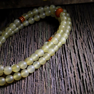 Buddha Gift 108 Mala Beads Tibet Sheep Horn Amber Luck Bracelet