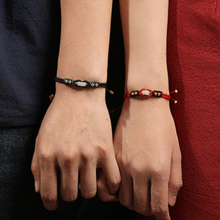 Buddha Gift Round Peace Buckle Jade Abundance Wealth String Bracelet