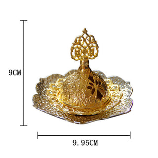 Buddha Gift Gold Leaf Coaster Spiritual Mini Alloy Metal Incense Burner
