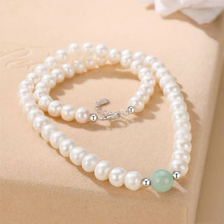 Buddha Gift 925 Sterling Silver Natural Pearl Jade Healing Necklace Bracelet Earrings With Gift Box