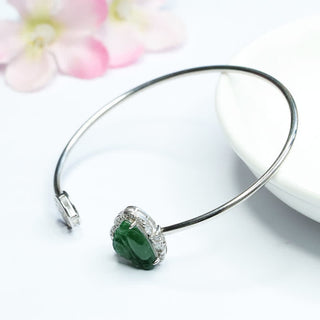 Buddha Gift 925 Sterling Silver Laughing Buddha Jade Luck Bracelet Bangle
