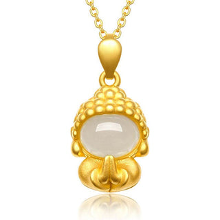Buddha Gift White Jade Buddha Success Pendant Necklace