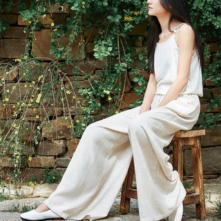 Buddha Gift Plain Wide Leg Pants Dance Women's Yoga Pants With Pockets